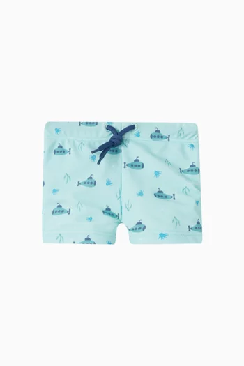 Printed UV Swim Shorts in Recycled Nylon