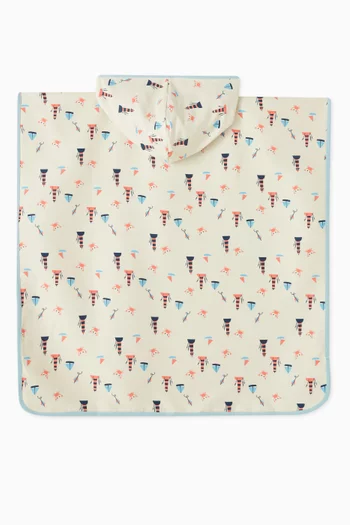 Summer-print Poncho in Nylon