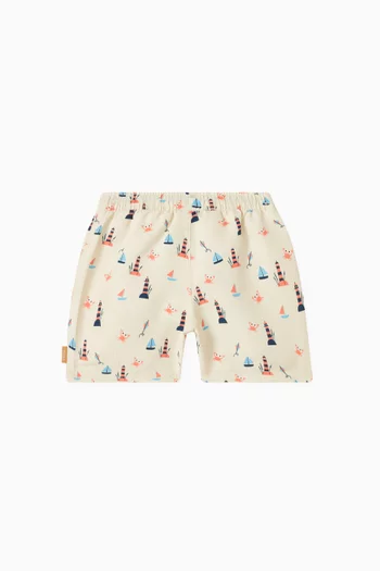 Printed Swim Shorts in Recycled-nylon