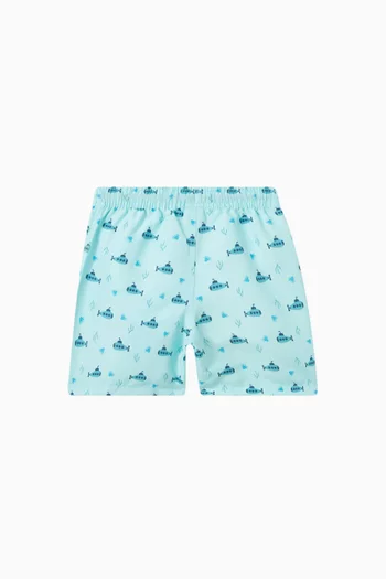 Printed Swim Shorts in Recycled Nylon