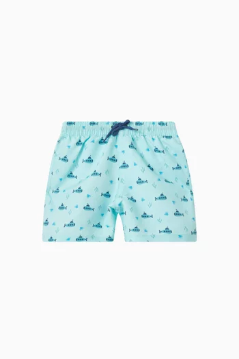 Printed Swim Shorts in Recycled Nylon