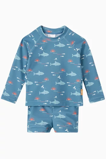 Printed Beach UV T-shirt in Recycled Nylon