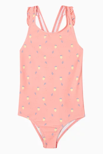 Printed One-piece Swimsuit in Nylon