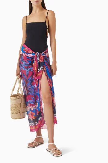Marine Pareo Cover-up in Mesh