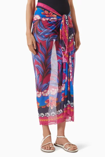 Marine Pareo Cover-up in Mesh