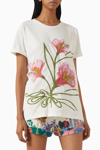 Gea Embroidered T-shirt in Cotton