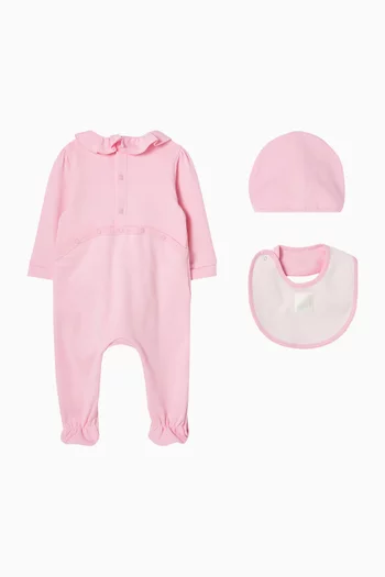 Ruffled Sleepsuit Set in Cotton-knit