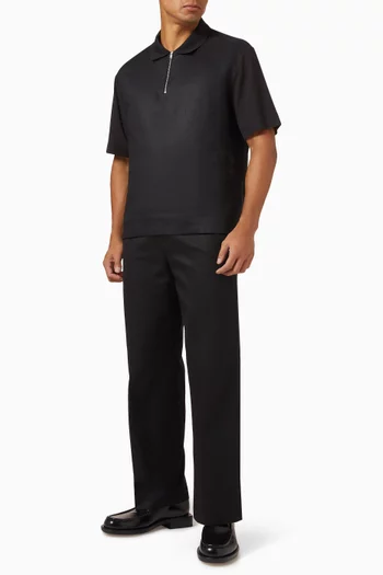 Straight-leg Pants in Cotton Twill