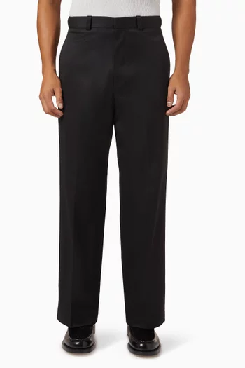 Straight-leg Pants in Cotton Twill