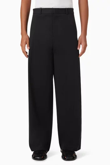 Pleated Wide-leg Pants in Cotton