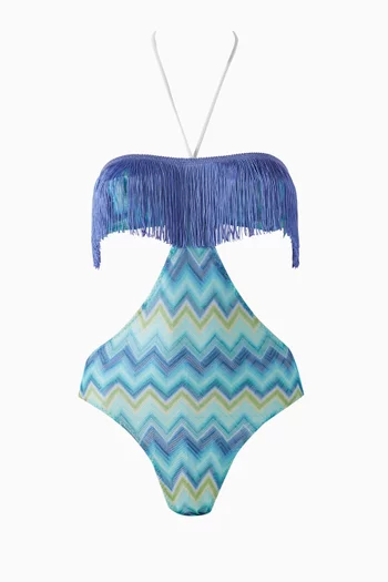 لباس سباحة قطعة واحدة بشرّابات