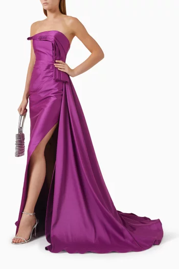 Draped Slit Gown