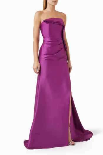 Draped Slit Gown