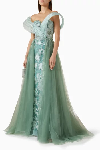 Off-shoulder Maxi Dress