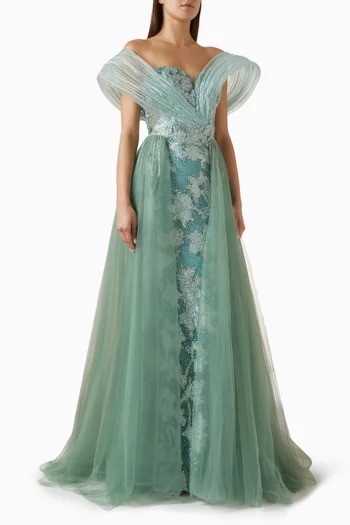 Off-shoulder Maxi Dress