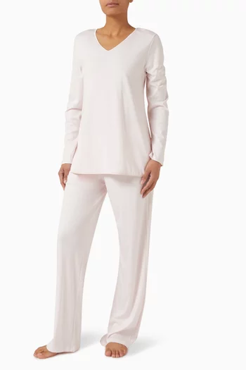 Long-sleeve Pyjama Set in Cotton-silk