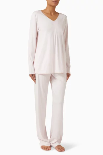 Long-sleeve Pyjama Set in Cotton-silk