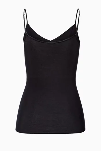 بلوزة بحمالات رفيعة وتطريزات بكريستال سواروفسكي قطن