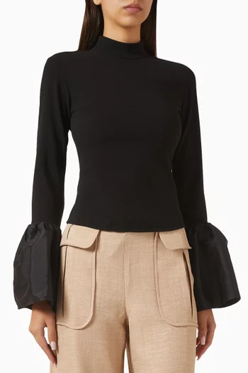 Adama Top in Jersey & Satin
