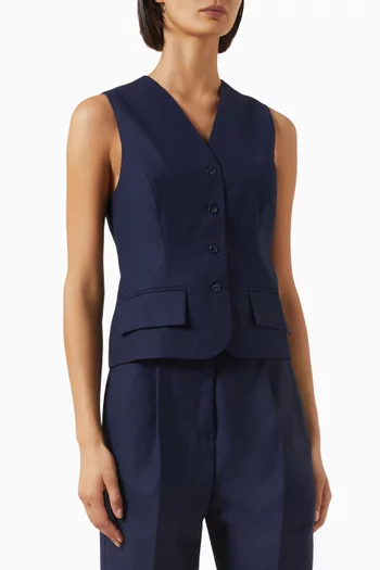 Nebo Gilet Vest in Gabardine