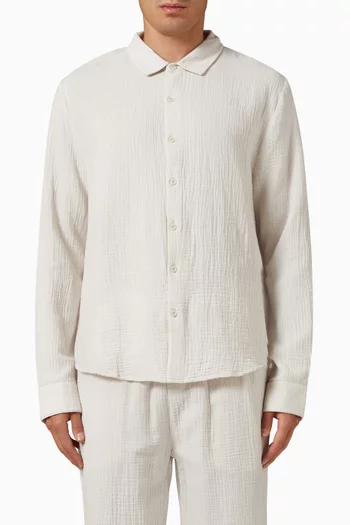 Button-up Shirt in Cotton Gauze