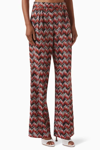 Chevron Wide-leg Pants