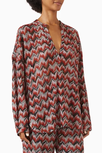 Oversized Top in Raschel-knit