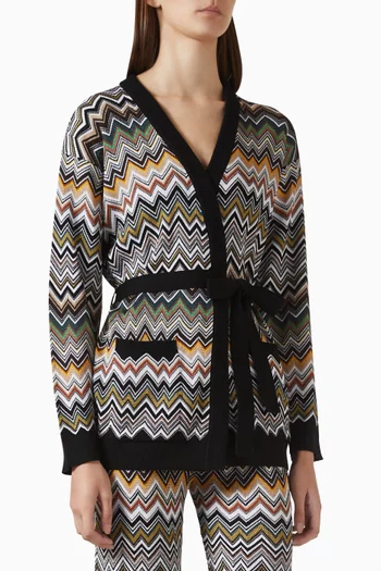 Chevron Belted Cardigan