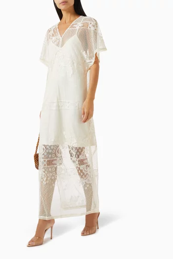 Yasninda Sheer Maxi Dress in Lace