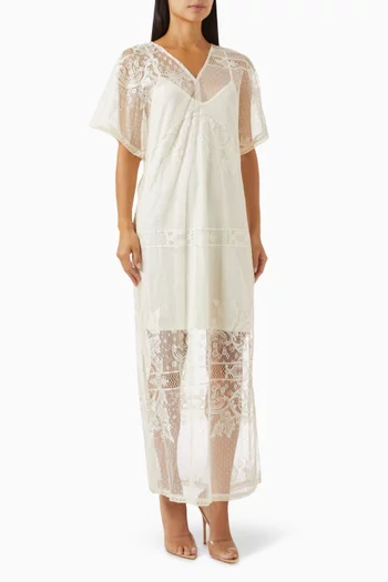 Yasninda Sheer Maxi Dress in Lace