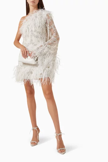 Alby Feather-trim Mini Dress