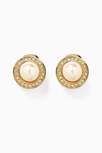 1980s Vintage Faux Pearl Clip-on Earrings