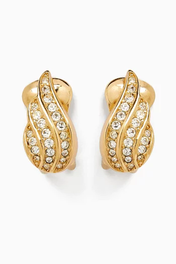 1980s Vintage Crystal Clip-On Earrings