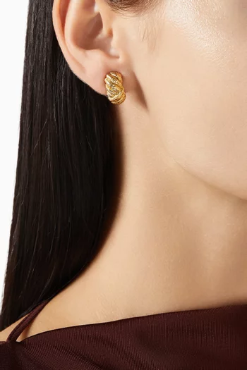 1980s Vintage Demi-Hoop Clip-On Earrings