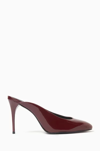 Almond-toe 100 Mules in Patent Leather