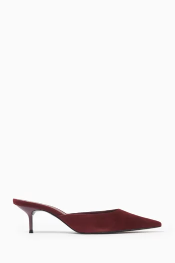 Point-toe 63 Mules in Suede