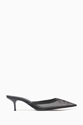 Point-toe 63 Mules in Mesh