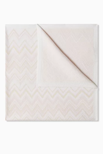 Zigzag Print Blanket in Cotton Knit