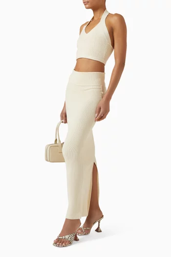 Knit Column Skirt in Cotton