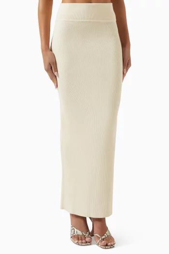 Knit Column Skirt in Cotton
