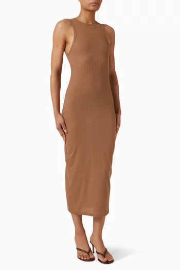 Racer Maxi Dress in Cotton-jersey