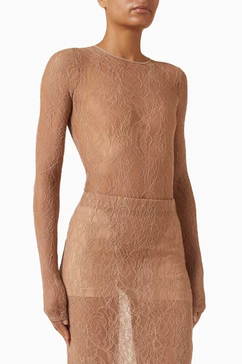 Sheer Bodysuit in Lace