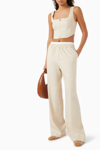Bristol Straight-leg Pants in Linen Blend