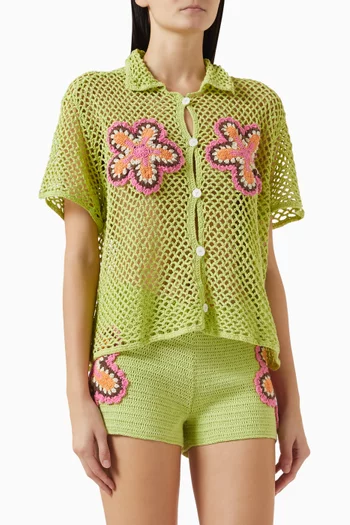 Elke Crochet Shirt in Cotton
