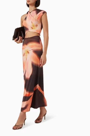 Veda Maxi Skirt in Stretch Nylon