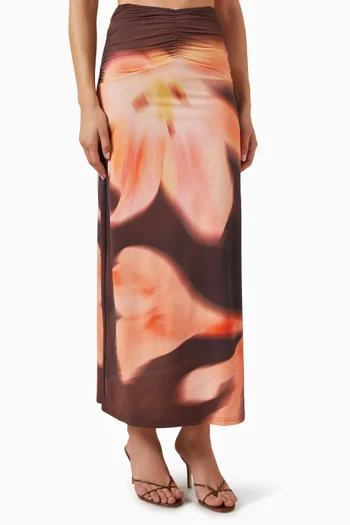 Veda Maxi Skirt in Stretch Nylon