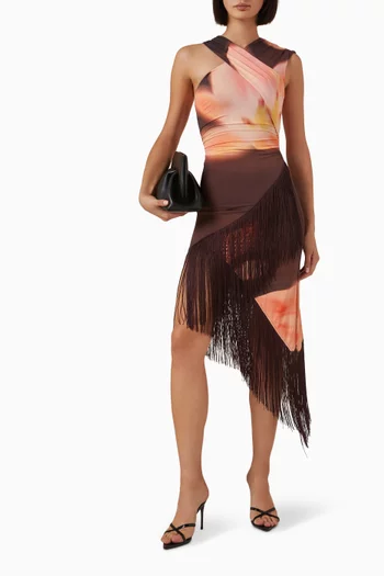 Veda Midi Dress in Stretch Nylon
