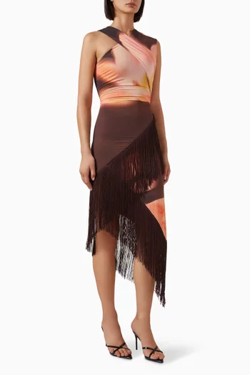 Veda Midi Dress in Stretch Nylon