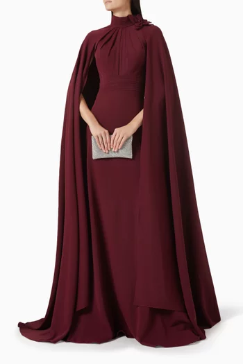 Cape-style Maxi Dress