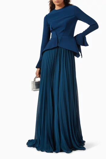 Tailored Pleated Maxi Dress